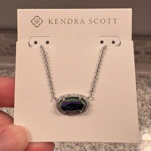 Kendra Scott Iridescent Blue Goldstone Luxe Silver Elisa